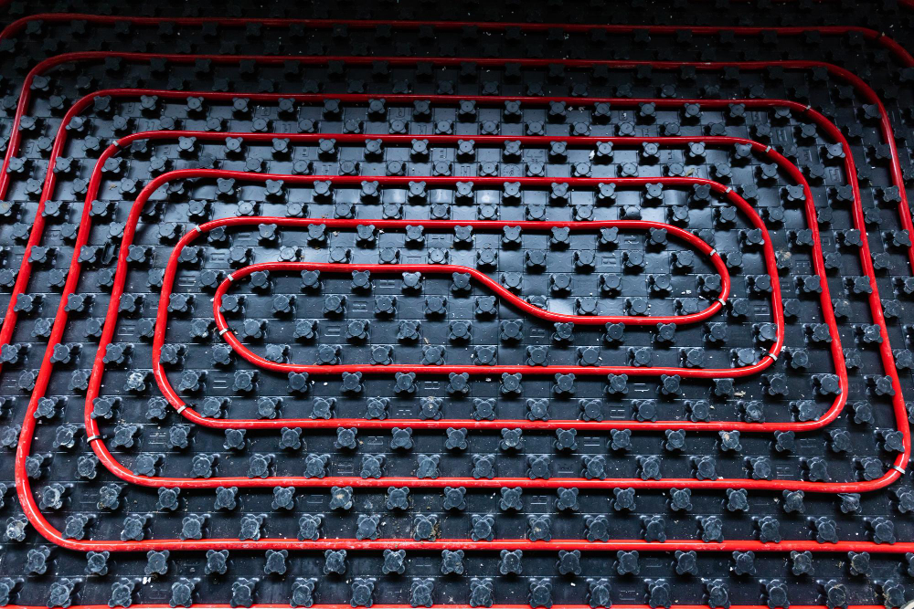 floor heating installation pipes pipelines interior architecture